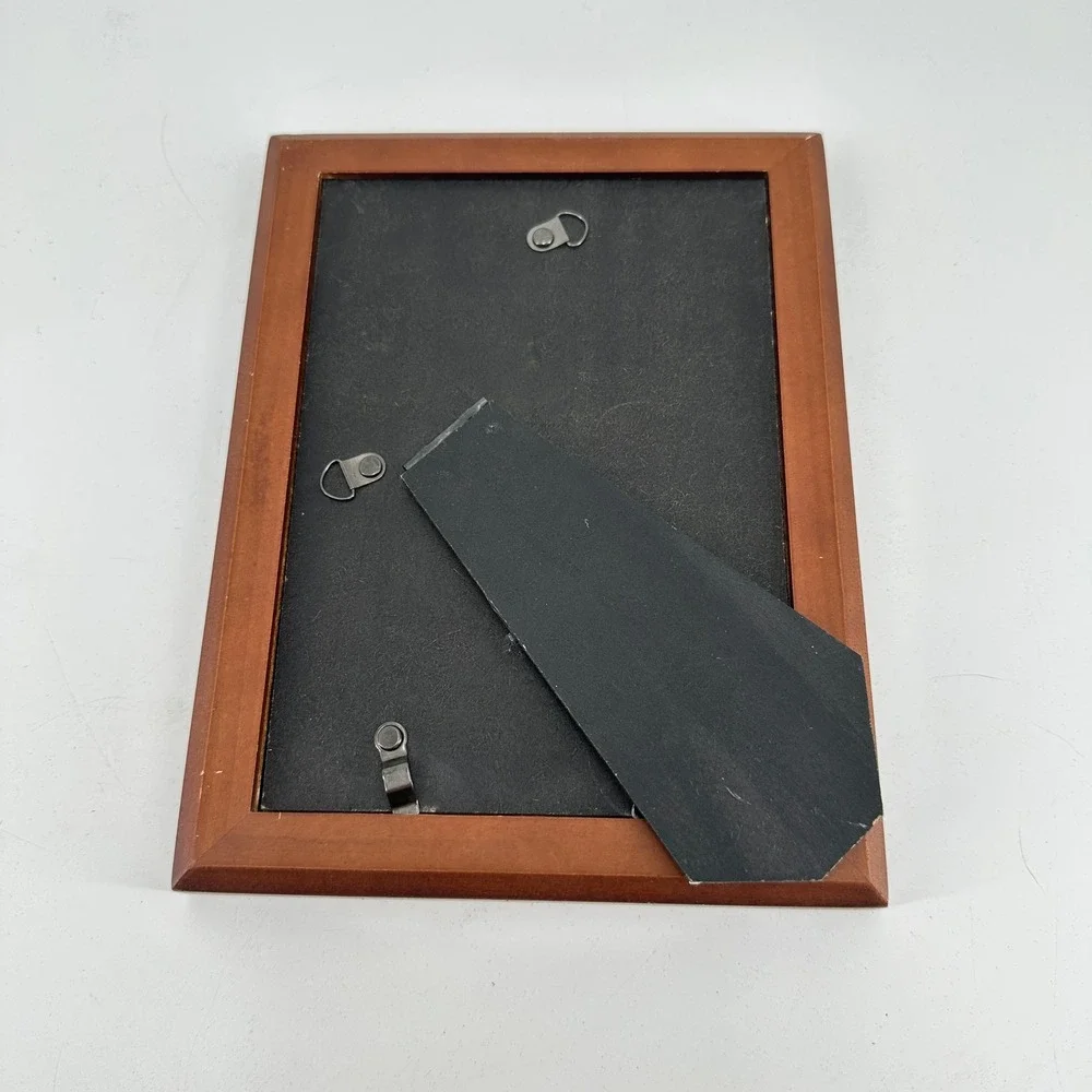 Cherry Wood 5x7 Picture Frame Beveled Edge Tabletop Wall Mount Red Brown